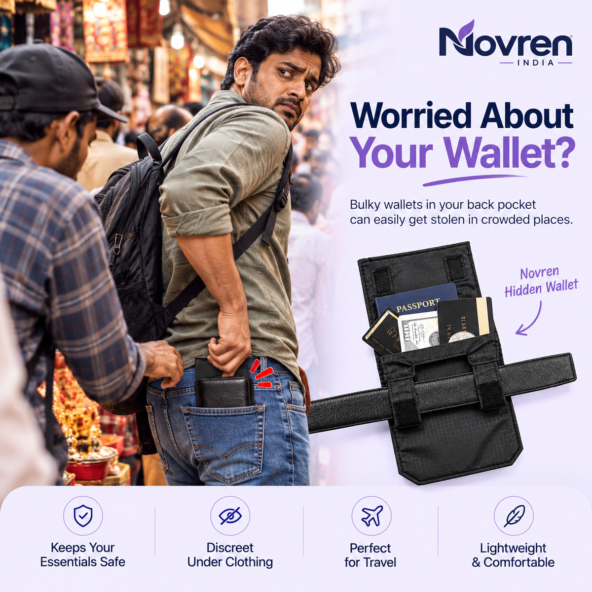 Hidden Travel Wallet | Novren India