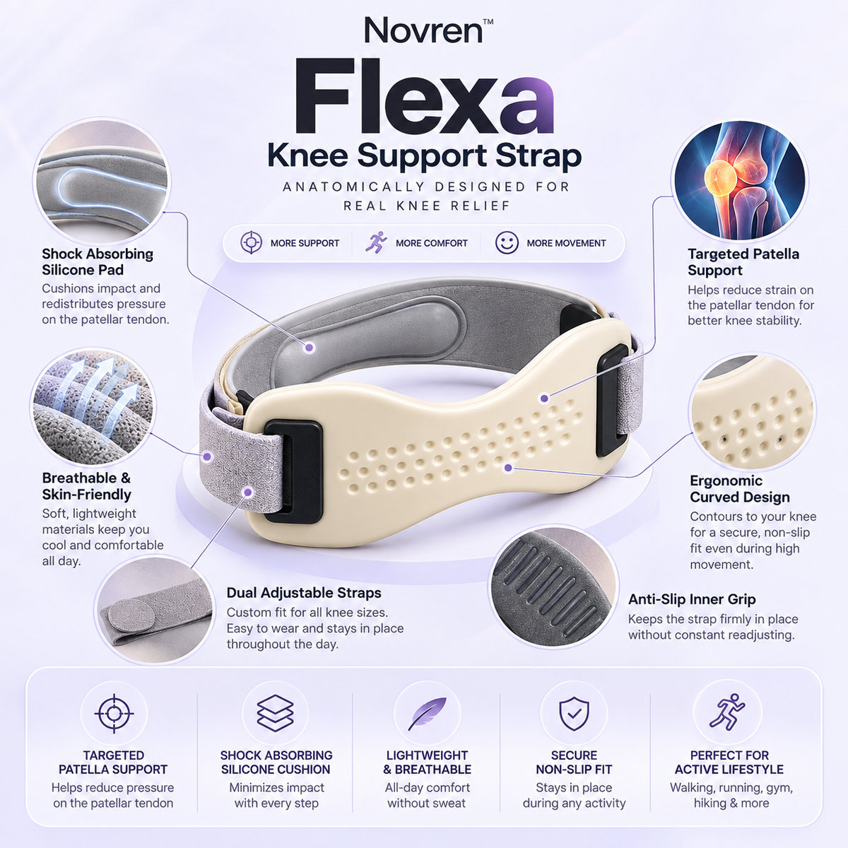 Novren Flexa Knee Support Strap